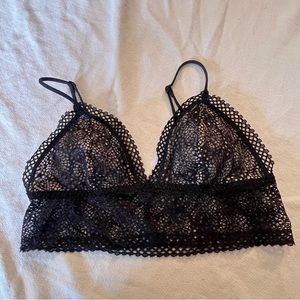 Victoria’s Secret all over crochet sexy black bracelet/ crop top. Size XS.